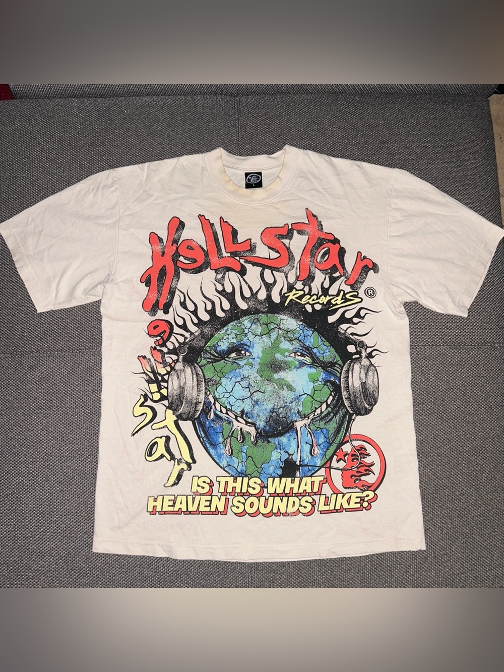Hellstar Records Graphic Tee - White with Multicolor Print